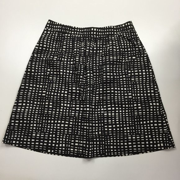 Theory Black and White Grid A-Line Skirt - Picture 9 of 13